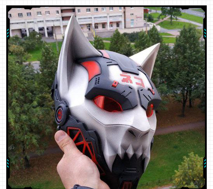 机械朋克白狼面具造型摆件手办 3D打印模型图纸白模定制STL文件