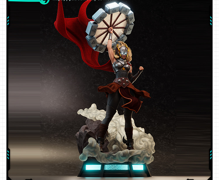 漫威宇宙女雷神5款形态手办 3D打印模型图纸白模定制STL文件