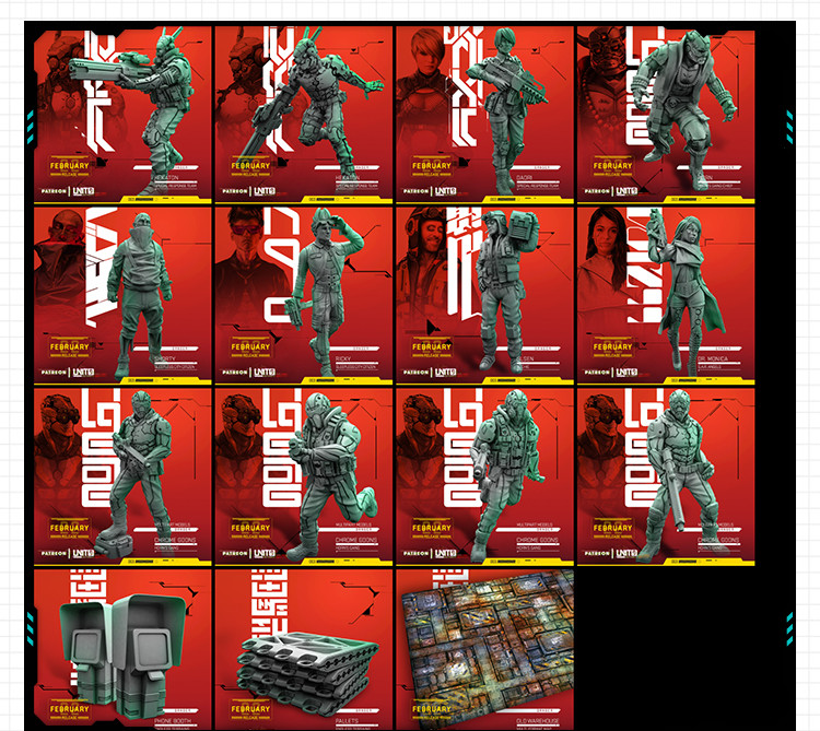 科幻游戏赛博朋克人物合集手办 3D打印模型图纸白模定制STL文件