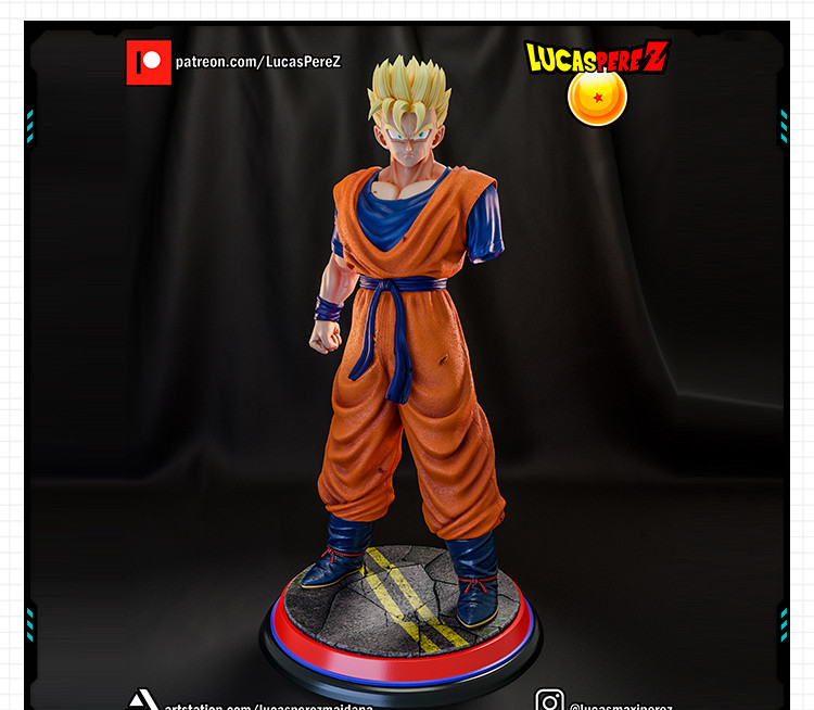 动漫七龙珠悟饭全身半身像手办 3D打印模型图纸白模定制STL文件