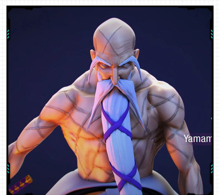 死神一番队队长山本元柳斎重国手办 3D打印模型图纸白模定制STL文