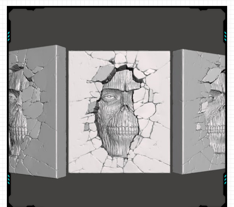 动漫进击的巨人恐怖凝视城墙外 3D打印模型图纸白模定制STL文件