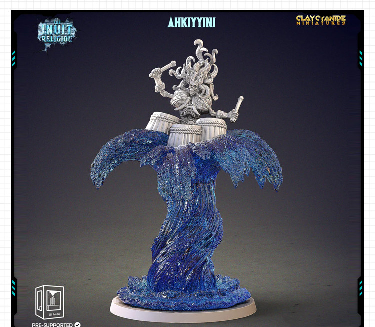 游戏水系魔法怪物模型手办 3D打印模型图纸白模定制STL文件