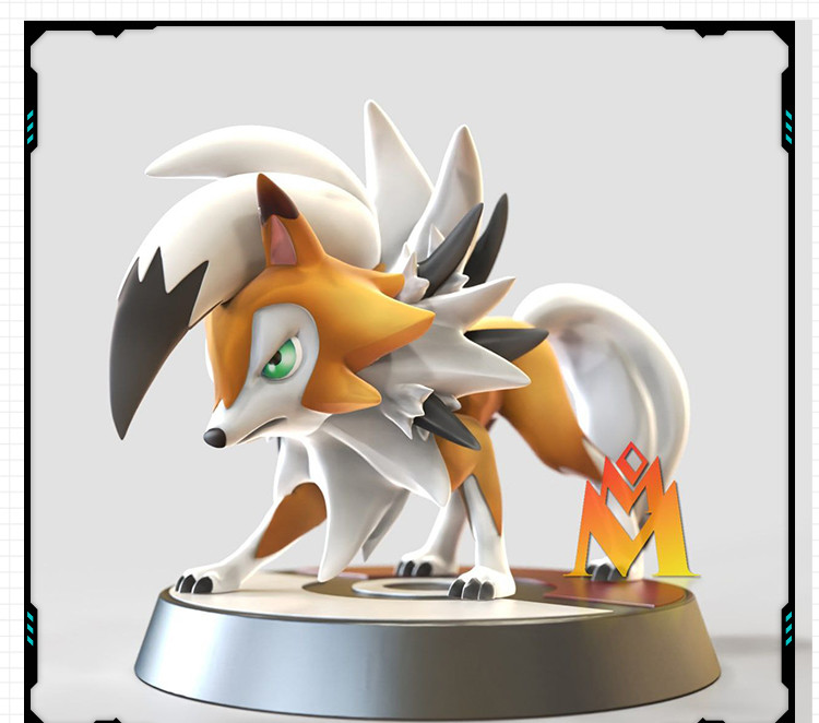 精灵宝可梦鬃岩狼人模型手办 3D打印模型图纸白模定制STL文件