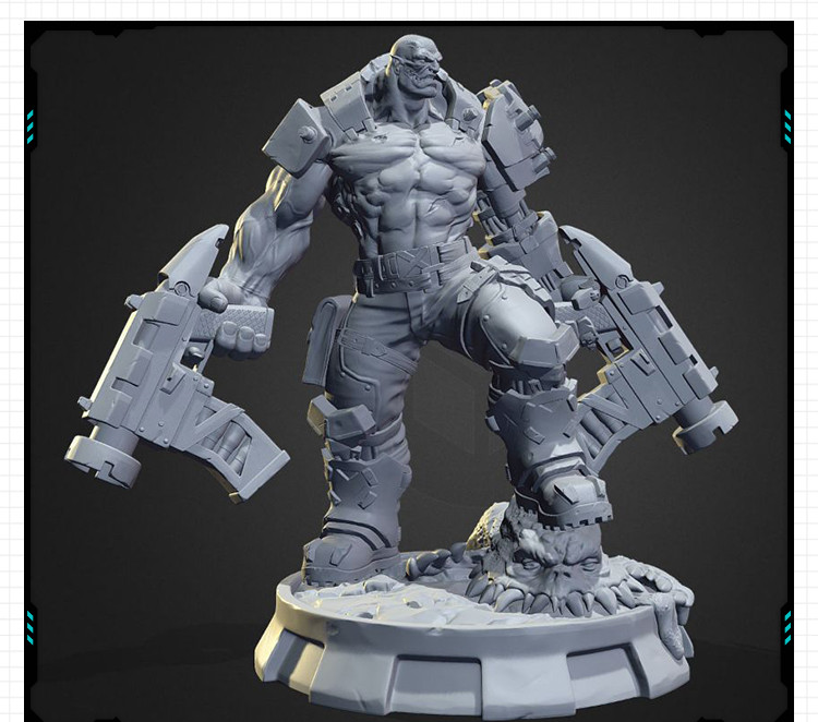 游戏赛博朋克野兽站姿造型手办 3D打印模型图纸白模定制STL文件