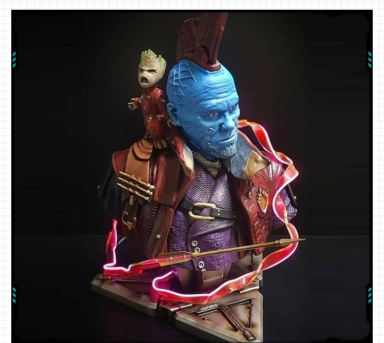 漫威银河护卫队勇度与小树人手办 3D打印模型图纸白模定制STL文件