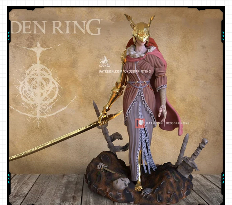游戏艾尔登法环角色玛莲妮亚站姿 3D打印模型图纸白模定制STL文件