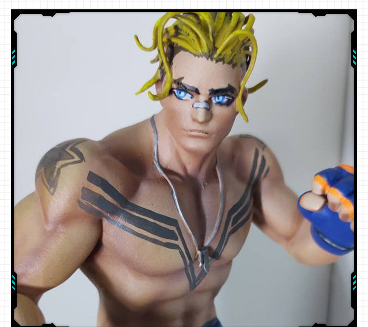 游戏动漫角色猛男Luke站姿造型手办 3D打印模型图纸白模定制STL文