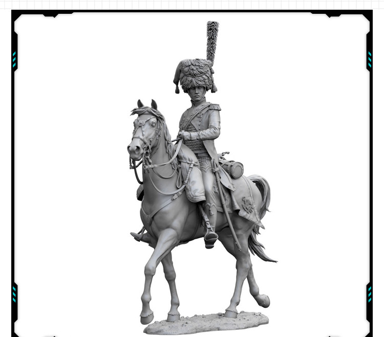 日不落帝国英国皇家骑兵骑马雕像 3D打印模型图纸白模定制STL文件