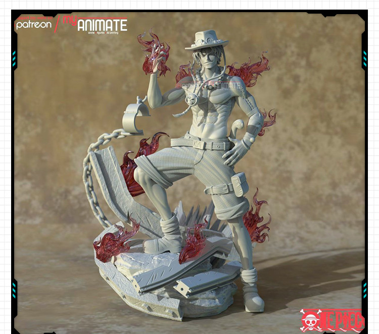 动漫海贼王路飞帅气造型手办 3D打印模型图纸白模定制STL文件