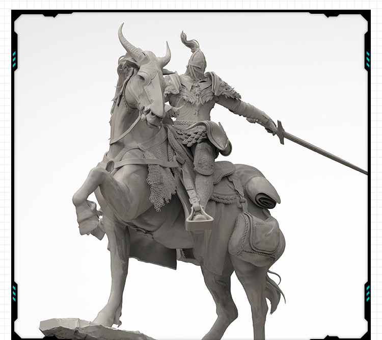 艾尔登法环老头环白狼战鬼 3D打印模型图纸白模定制STL文件