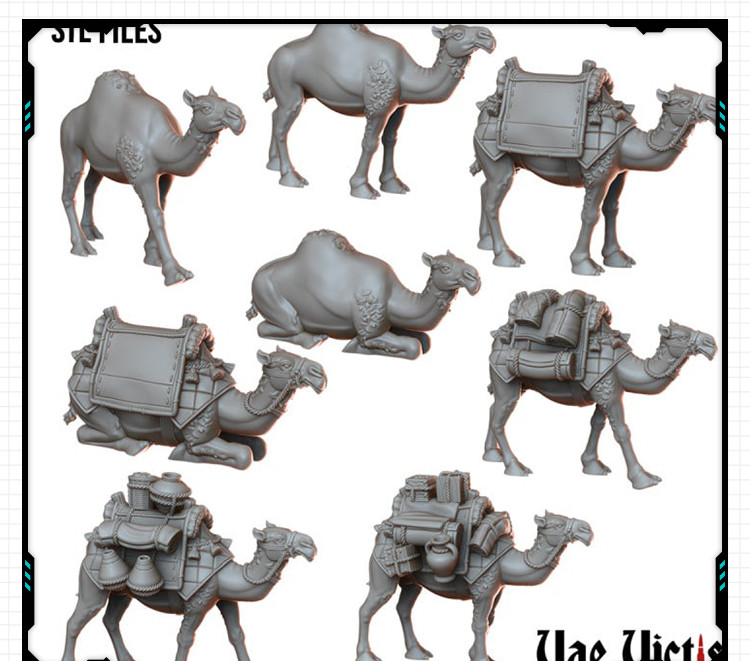 不同形态的骆驼合集摆件手办 3D打印模型图纸白模定制STL文件