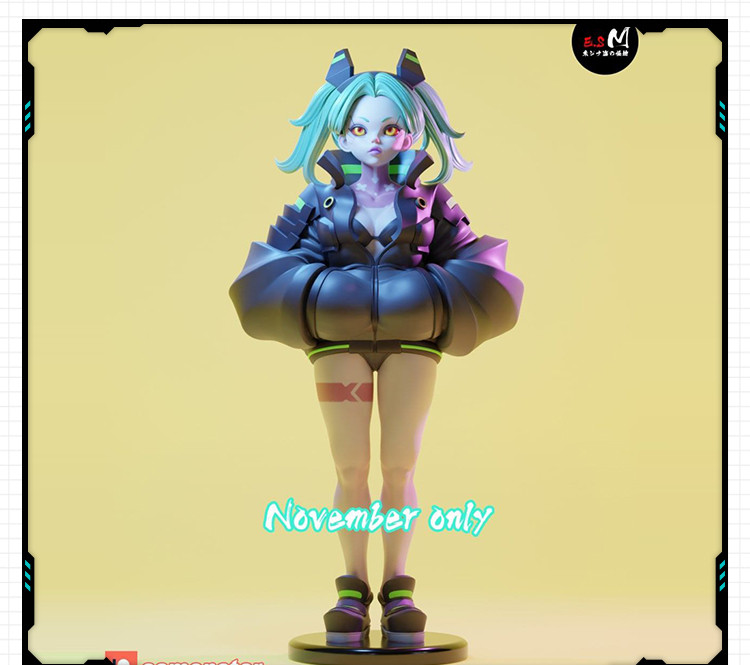 二次元美少女Rebecca站姿造型 3D打印模型图纸白模定制STL文件