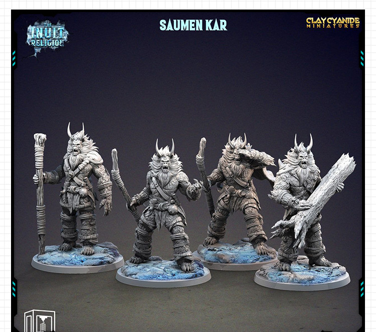 4款3D怪物系列兽人野人模型手办 3D打印模型图纸白模定制STL文件