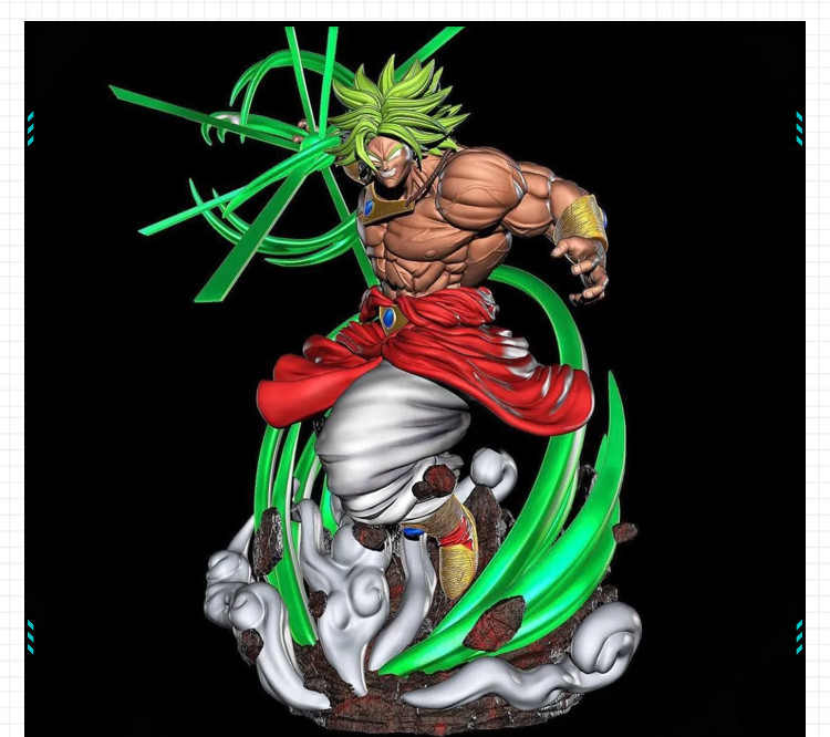 动漫七龙珠布罗利战斗造型手办 3D打印模型图纸白模定制STL文件
