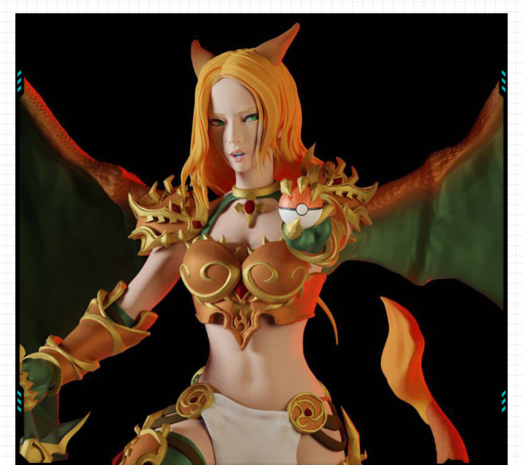 精灵宝可梦小火龙拟人版手办 3D打印模型图纸白模定制STL文件