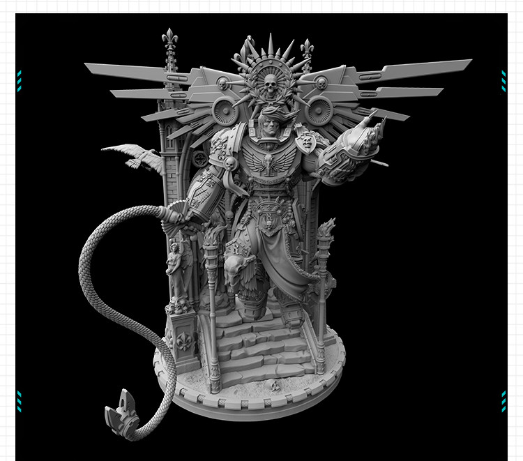 动漫游戏机械领主站姿造型手办 3D打印模型图纸白模定制STL文件