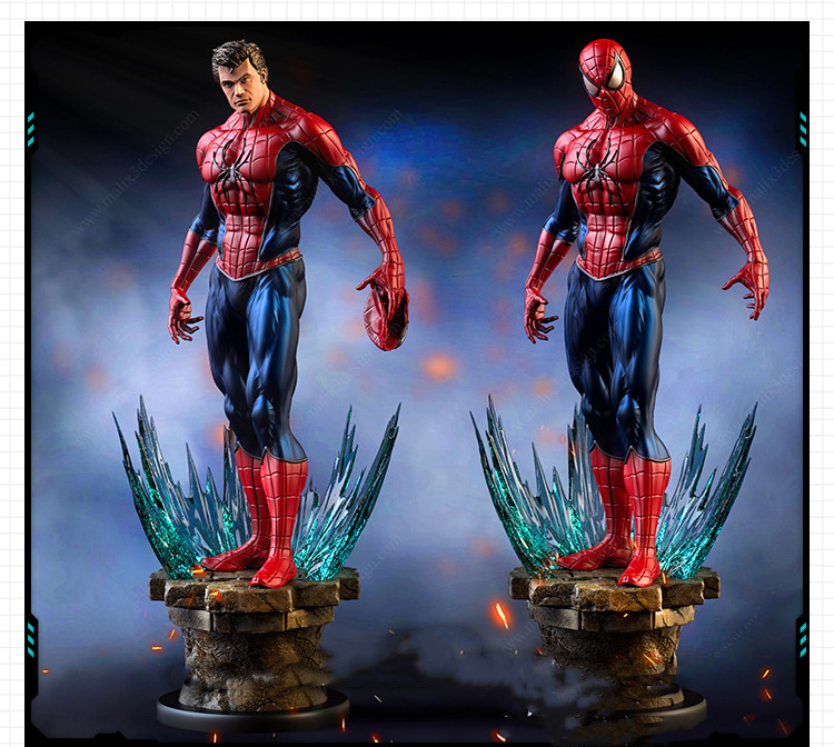 漫威超级英雄蜘蛛侠站姿造型手办 3D打印模型图纸白模定制STL文件