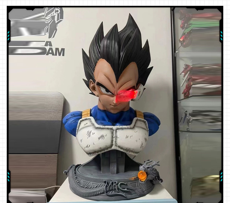 动漫七龙珠贝吉塔半身像手办 3D打印模型图纸白模定制STL文件