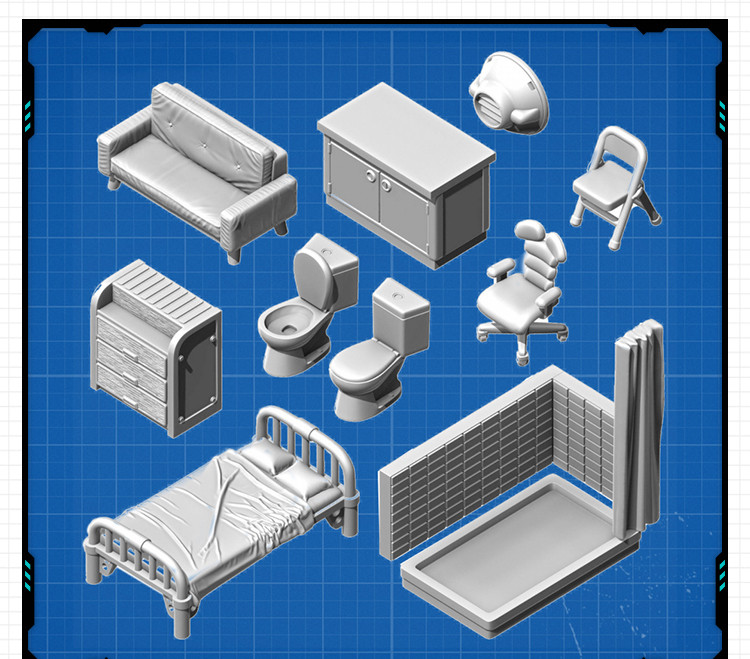 室内家具壁板摆件模型合集包 3D打印模型图纸白模定制STL文件