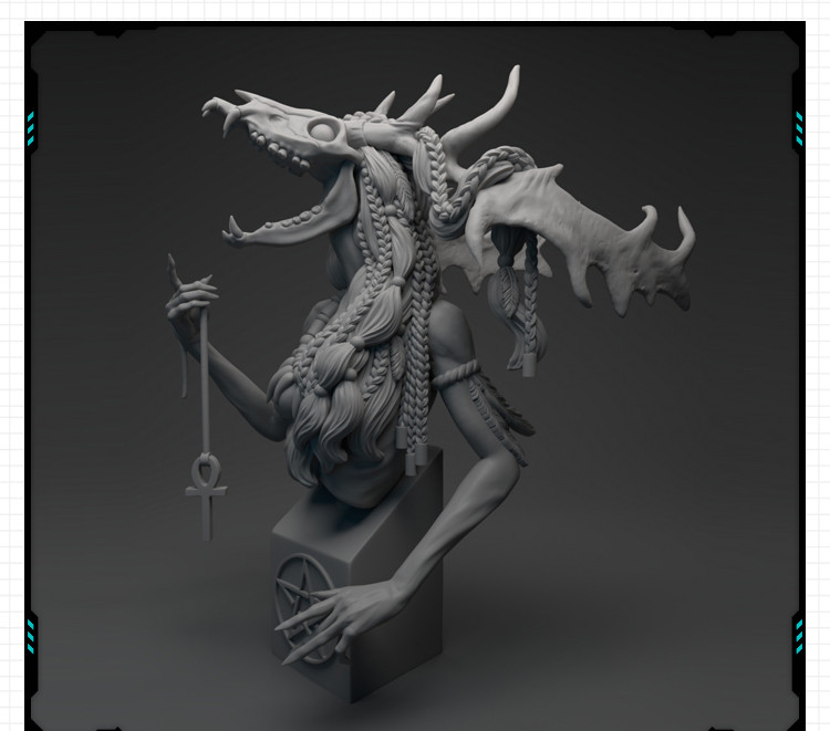 阿尔冈昆民间传说神话生物温迪戈3D打印模型图纸白模定制STL文件