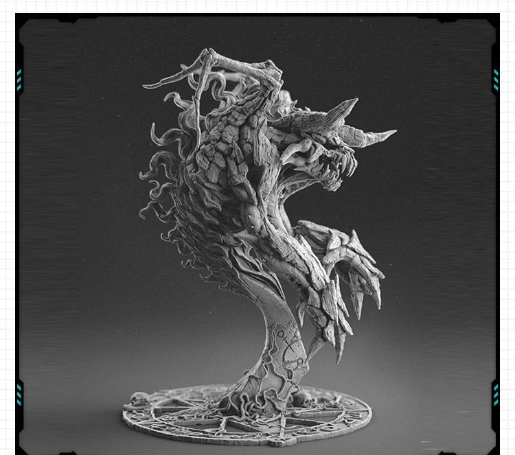 动漫游戏圣坛之火西方恶魔摆件 3D打印模型图纸白模定制STL文件