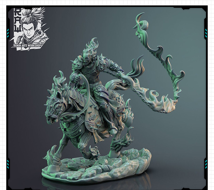 动漫游戏幽灵鬼火骷髅骑士手办 3D打印模型图纸白模定制STL文件