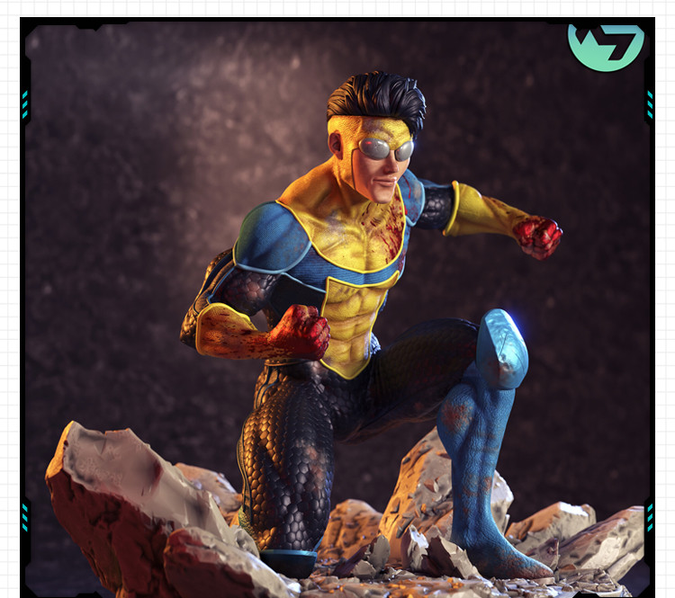 超级英雄无敌少侠战斗造型手办 3D打印模型图纸白模定制STL文件