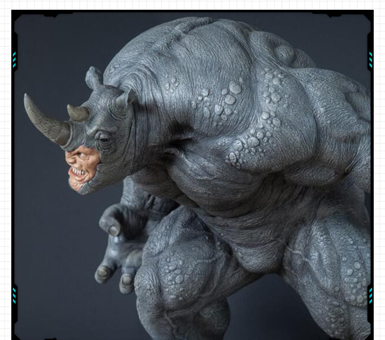 漫威神奇蜘蛛侠反派犀牛人手办 3D打印模型图纸白模定制STL文件