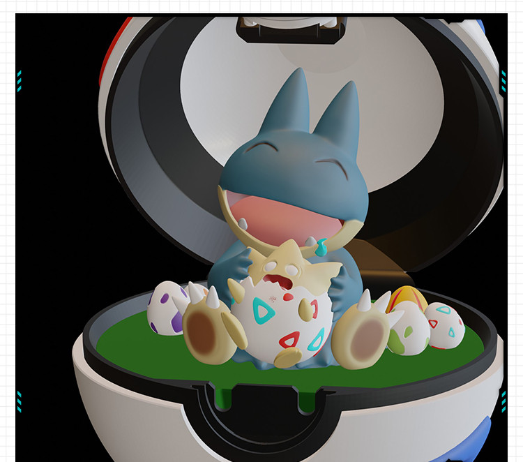 精灵宝可梦精灵球中的小卡比兽手办 3D打印模型图纸白模定制STL文