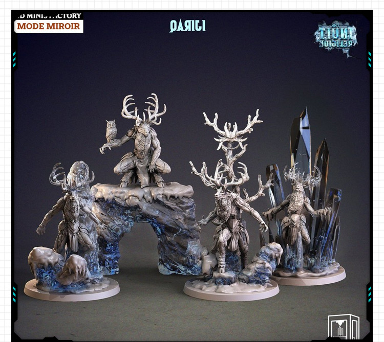 怪物系列4款森林鹿人全身像 3D打印模型图纸白模定制STL文件