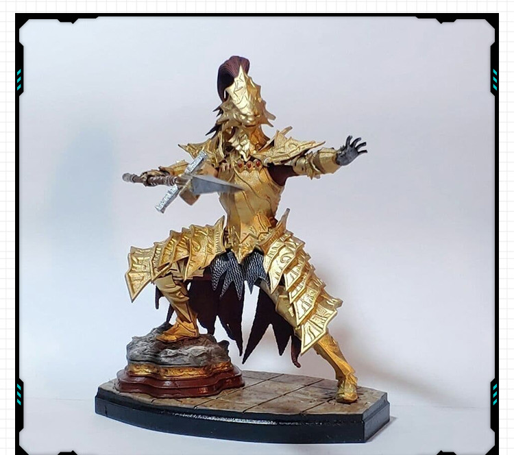 黑暗之魂3屠龙者奥恩斯坦进攻造型3D打印模型图纸白模定制STL文件